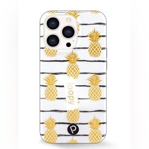 Loopy Case IPhone 11 Pro White Gold Stripe Pineapple
